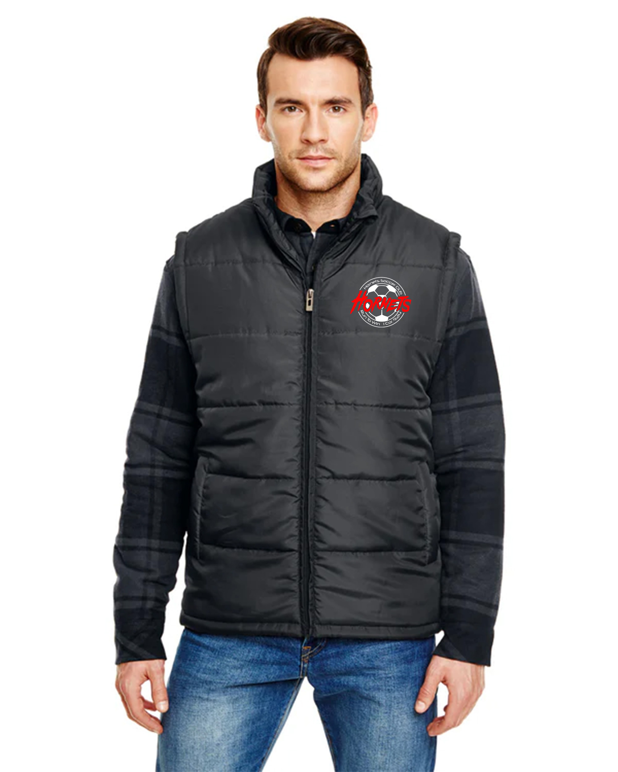 Men's Puffer Vest with Classic Hornets Logo